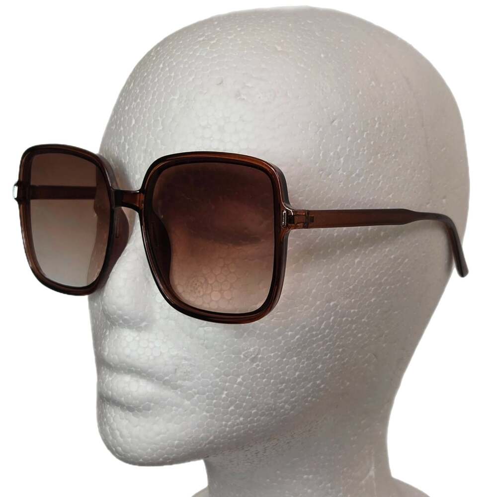 Oversized Square Frame Sunglasses in Tortoise Brown Gradient Large